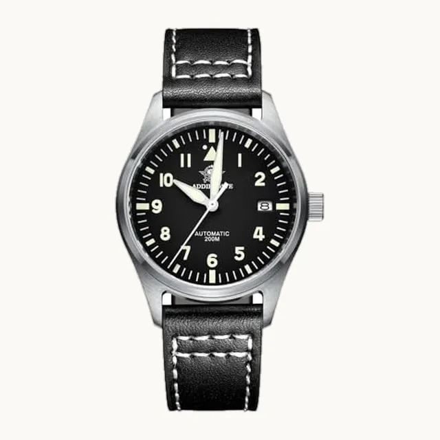 ADDIESDIVE Reloj Automático Hombre, Esfera Analógica, Cristal Zafiro, 200M Resistente al Agua, Luminiscente, Correa Acer