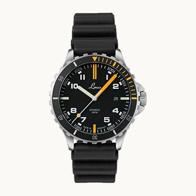 Reloj deportivo Scorpion, automático, caja de acero inoxidable, cristal de zafiro, impermeable, fabricado en Aleman