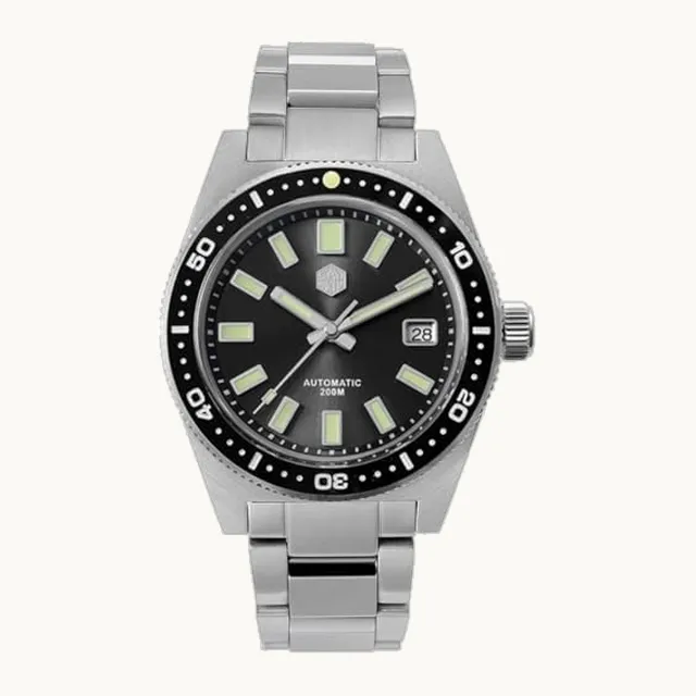 62mas SN007 V4 - Reloj de buceo para hombre, con logotipo hexagonal NH35, fecha de 20 barras, relo