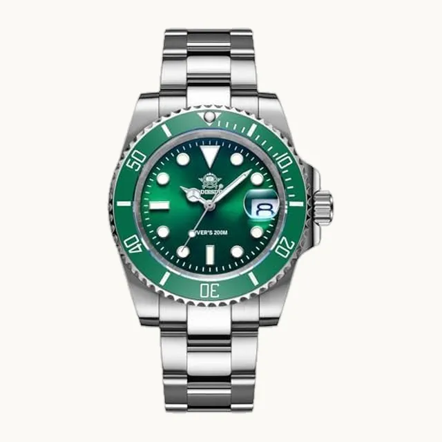 ADDIESDIVE H3 Reloj de Buceo de Cuarzo para Hombre Buceador 200M, Luminosa, Acero Inoxidable, Resistente al Agua, Negro