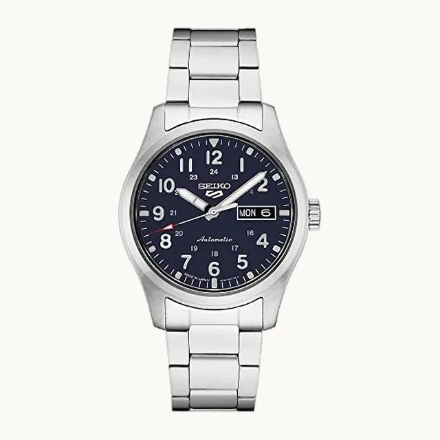 5 Sports - Reloj automático para hombre, calendario de día/fecha, manecillas e indicadores LumiBrite, bisel girato