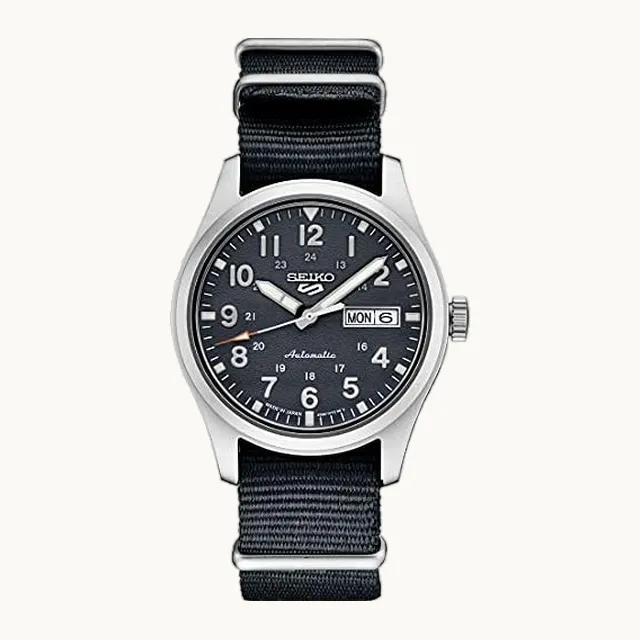 Watch for Men - 5 Sports - Automatic with Manual Winding Movement, Stainless Steel Case and Mesh Bracelet, 100m Wa