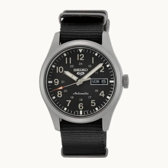 Watch for Men - 5 Sports - Automatic with Manual Winding Movement, Stainless Steel Case and Mesh Bracelet, 100m Wa