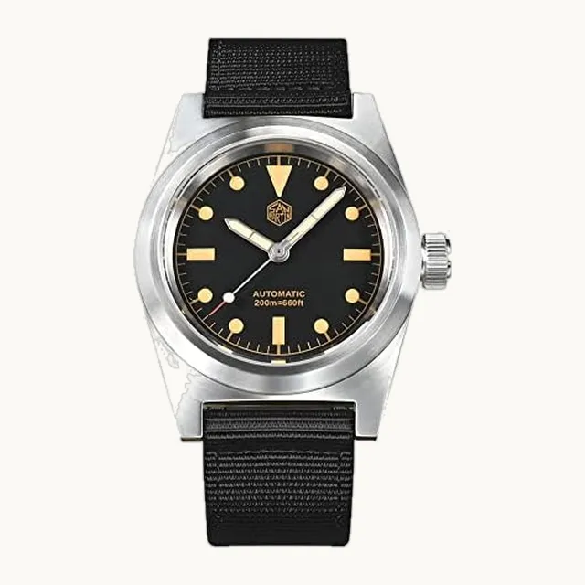 Reloj de pulsera de buceo mecánico automático de 38 mm para hombres y hombres (color 2)