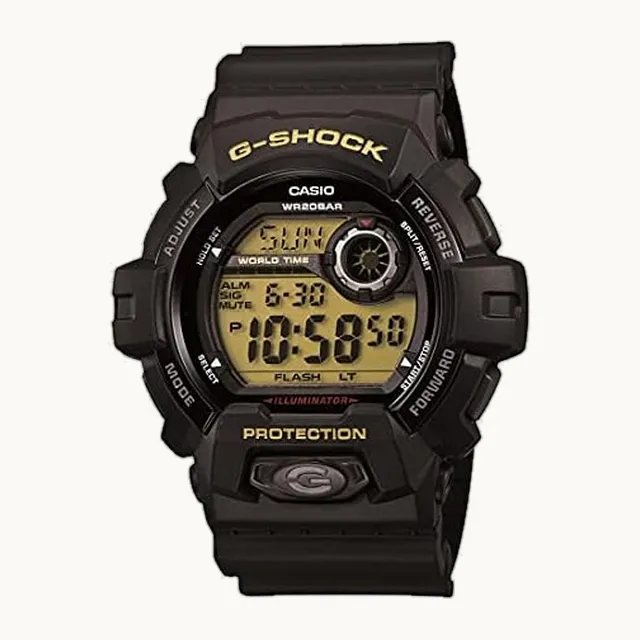 G-Shock 8900-1 | Diseño de botón frontal | Resistente a los golpes | Resistente al agua de 200 m | Bisel de alumin
