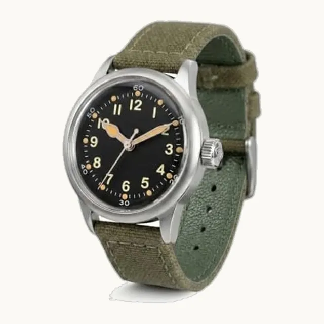 A-11 Reloj militar | Reloj automático de campo WW2 para hombre, caja de acero inoxidable de 38 mm/42 mm y resi