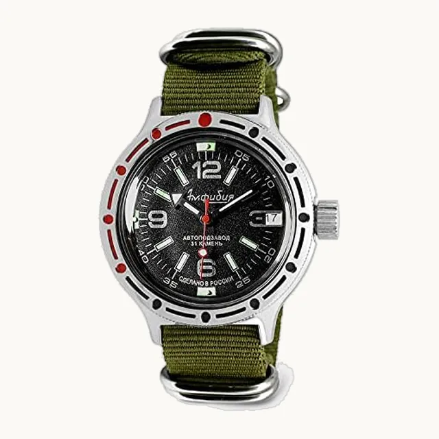 Reloj de Pulsera automático Classic Amphibian con Cuerda automática para Buceo Ruso, WR 200 m, Relojes de Moda pa