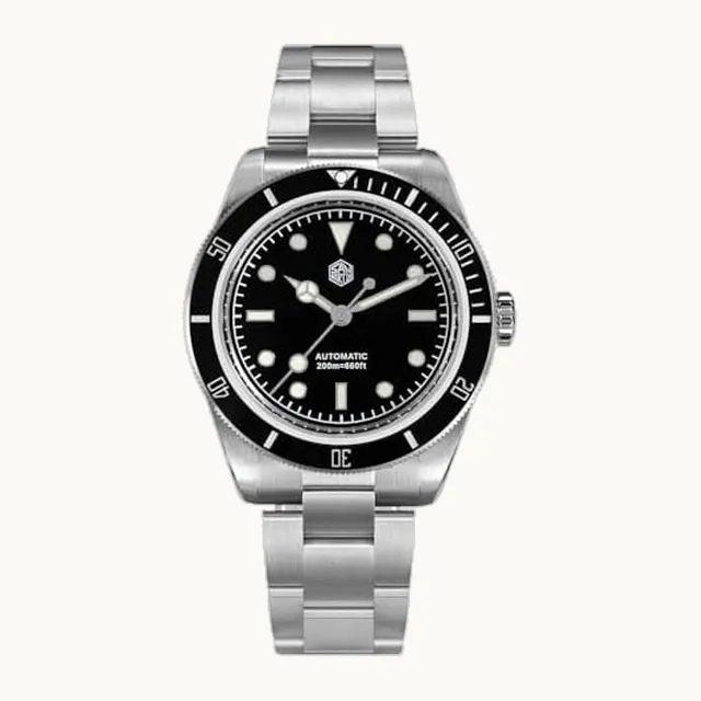 NC San Martín 38 mm lápiz manos vintage 6200 Retro Diver reloj lujo zafiro cristal NH35A YN55A hombres relojes mecánicos