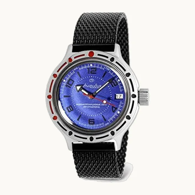 Reloj de Pulsera automático Classic Amphibian de Cuerda automática para Buceo Ruso, WR 200 m, Relojes de Moda par