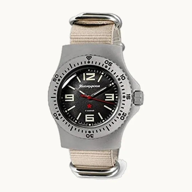 Komandirskie 280680 280681 Reloj de pulsera mecánico automático, 680_beige, Buzo