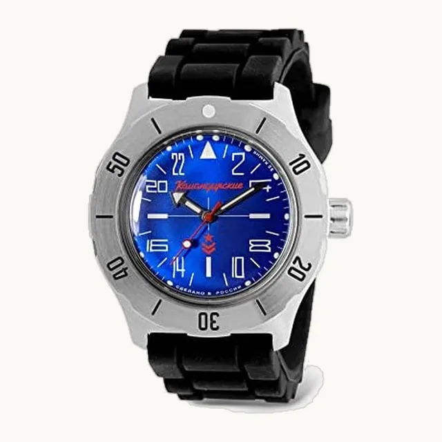 Komandirskie K-35 Commander Reloj de pulsera militar ruso automático | Esfera 24 horas | WR 100m | Modelo 350642