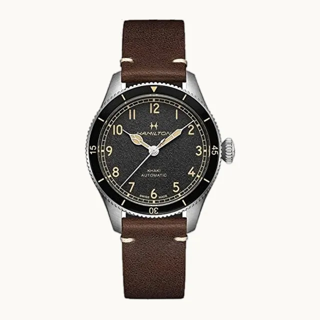 Watch Khaki Aviation Pilot Pioneer | Hecho en Suiza | Caja de acero inoxidable de 38 mm | Reloj analógico con e