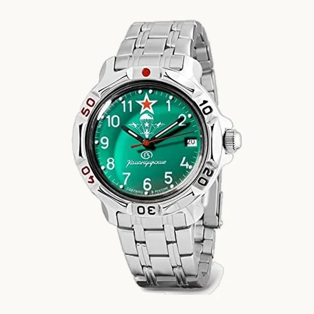 Komandirskie 811307 816307 VDV Airborne Tropas Commander Militar Reloj de pulsera mecánico, Acero 811307, Milit
