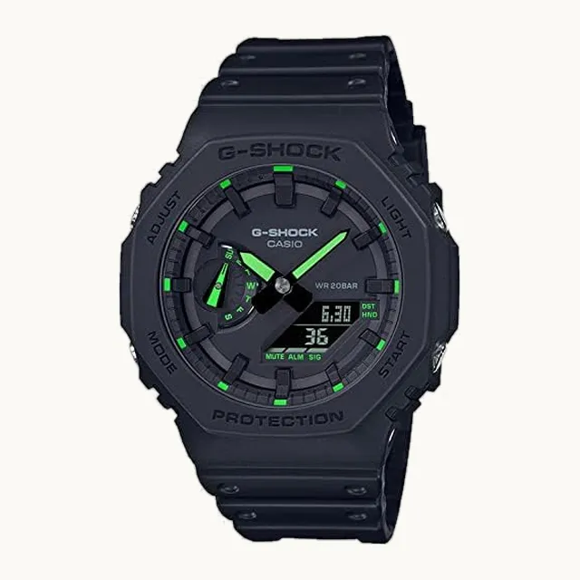 G-Shock GA2100-1A3 Reloj de ne n acentuado, verde, Negro/Verde, Una talla, Digital