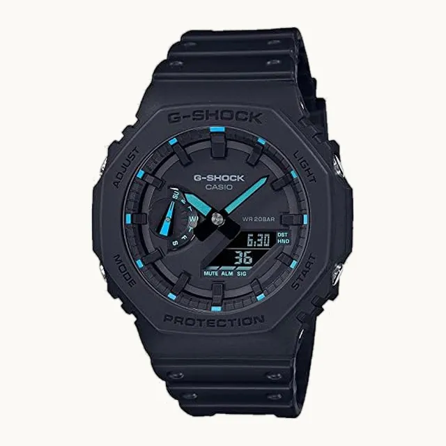 G-Shock GA2100-1A2 - Reloj de neón decorativo, color azul, Negro/Azul neón, Digital