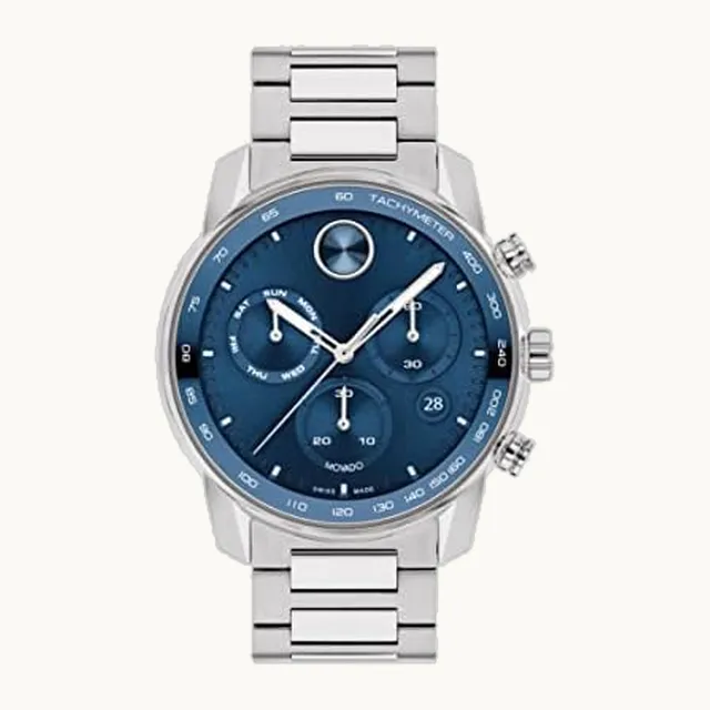 Bold Verso - Reloj deportivo para hombre, movimiento cronógrafo de cuarzo suizo, pulsera de eslabones de acero in