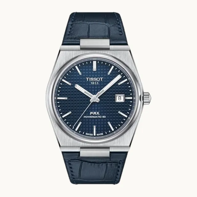 PRX Powermatic 80 316L - Reloj automático de acero inoxidable para hombre, color azul, piel, 12 (T1374071604100)