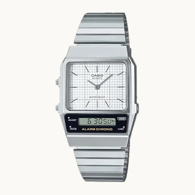 AQ-800E-7A - Reloj de pulsera para hombre, Blanco, Vintage