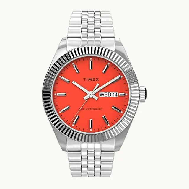 Waterbury Legacy Day-Date TW2V17900VQ Reloj de cuarzo para hombre, Tono Plata/Naranja, Reloj de cuarzo