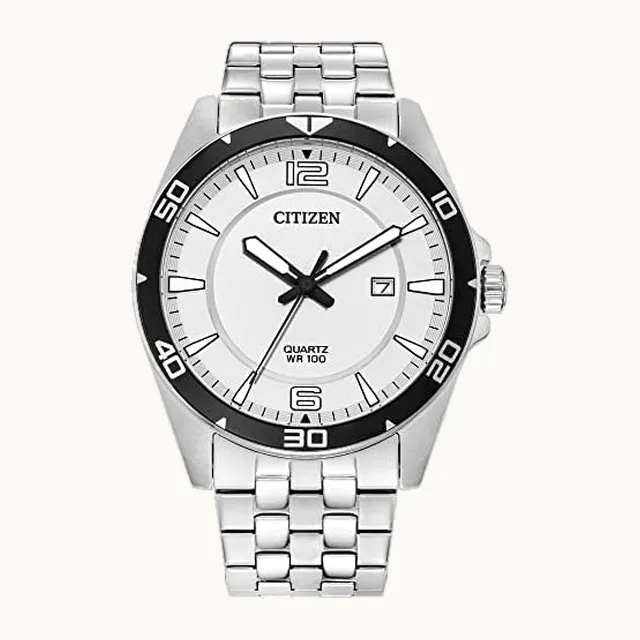 Reloj de cuarzo para hombre, acero inoxidable, clásico
