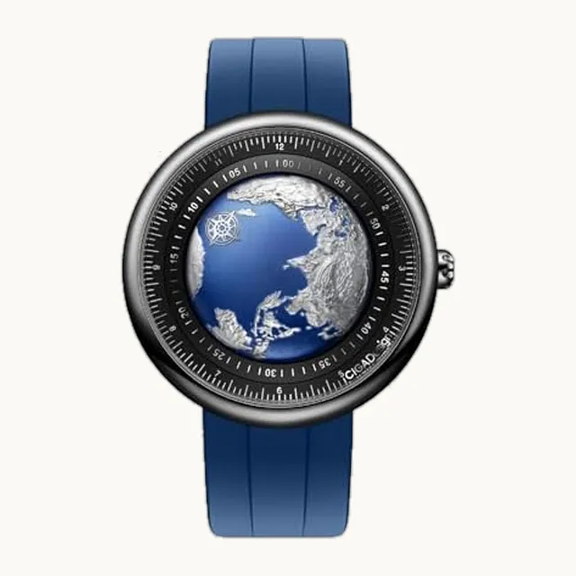 Reloj mecánico automático Blue Planet Serie U, carcasa de acero inoxidable/titanio/cerámica, v