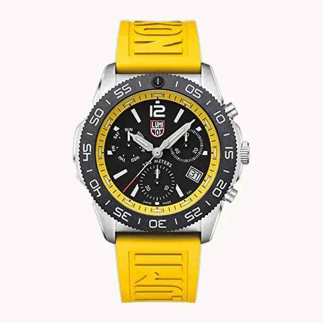 Pacific Diver Chronograph HerrenUhr 44 mm, 3140 Serie, Sport-Chronograph Edelstahl, Swiss Quarz Uhr, Saphirgla