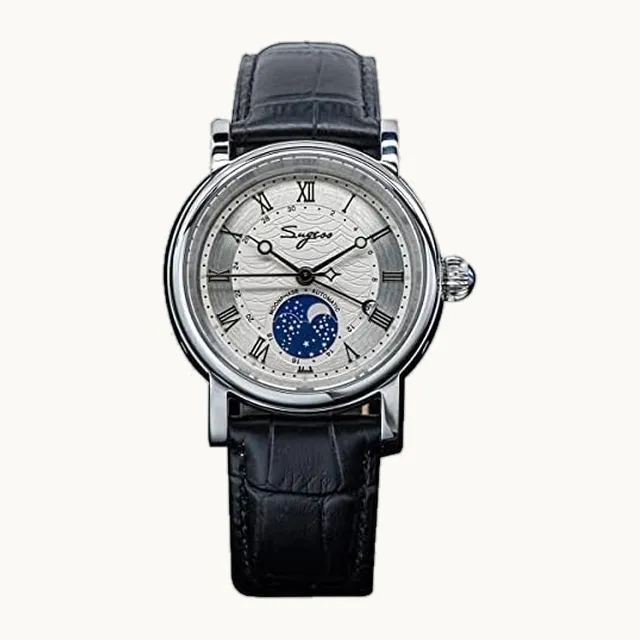 LOve Peace LOve Peace Moonphase Reloj mecánico automático para hombre, con movimiento de gaviota, ST2108, resistente al