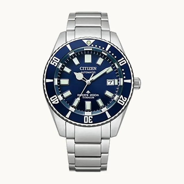 プロマスター Citizen Reloj Promaster PROMASTER NB6021-68L Marine Series Mecánico Buceador 200m Banda de Metal, plateado