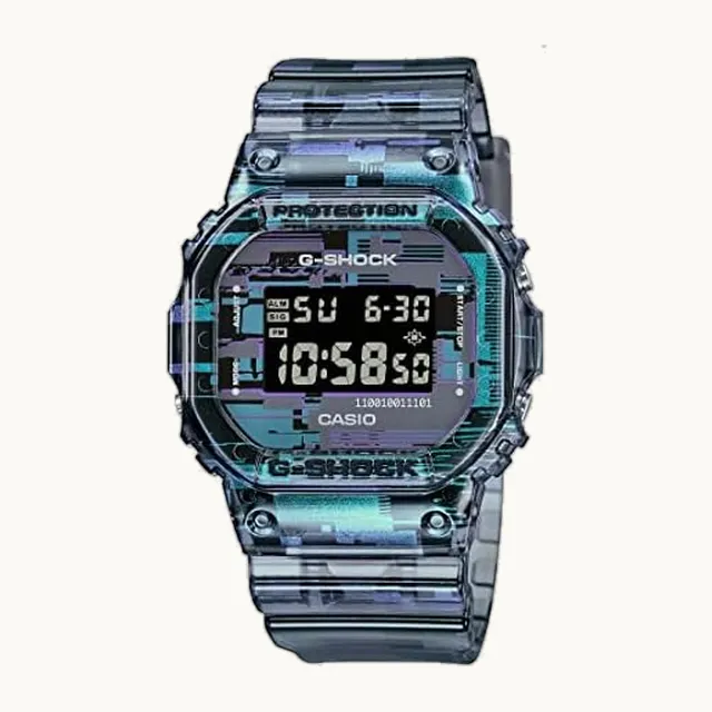 G-Shock Casio G-Shock"Digital Glitch" Series Reloj DW5600NN-1, Azul-verde, Deporte