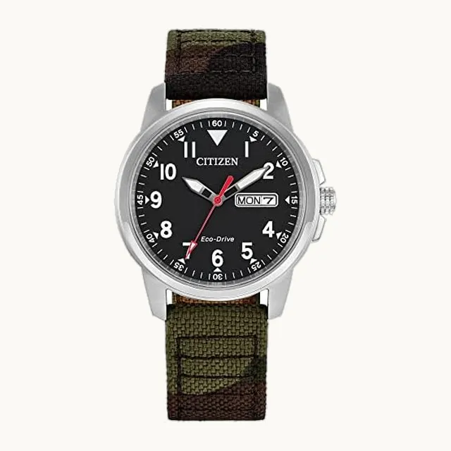 Reloj deportivo deportivo con correa de nailon ecológico para hombre, 3 manos/fechas, marcadores árabes, resis