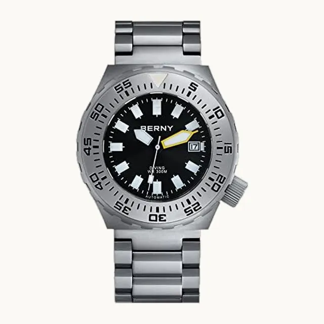 Reloj de buceo deportivo para hombre, con corona atornillada, 30 ATM, resistente al agua, vidrio de zafiro, puls