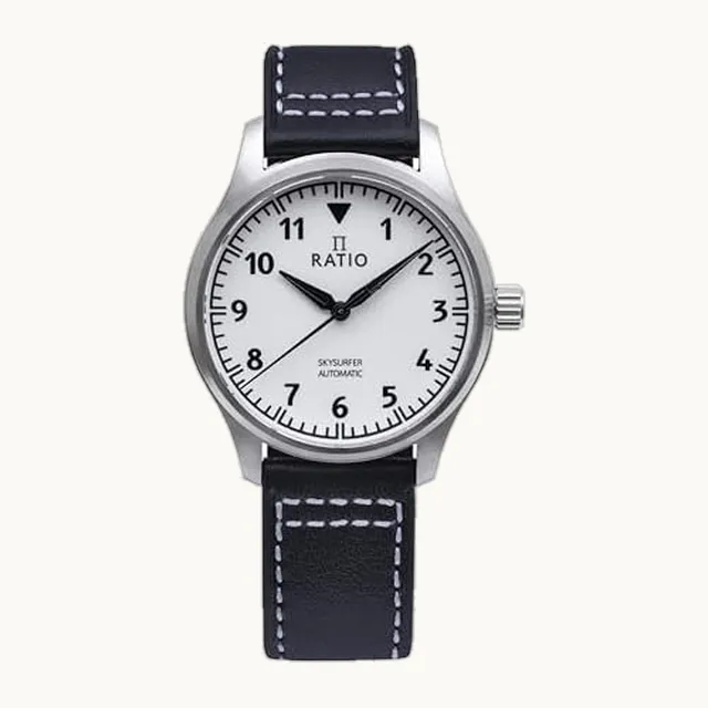 Reloj estilo piloto Correa de cuero Cristal de zafiro Japonés Automático 200M Resistente al agua Reloj informal fo