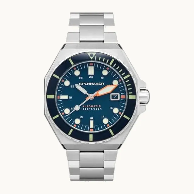 Dumas - Reloj de buceo automático para hombre, caja de acero inoxidable de 44 mm, correa de acero inoxidable
