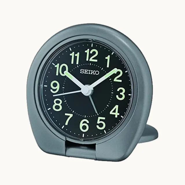 Sakai - Reloj Despertador para recámara, Color Plateado Oscuro metálico