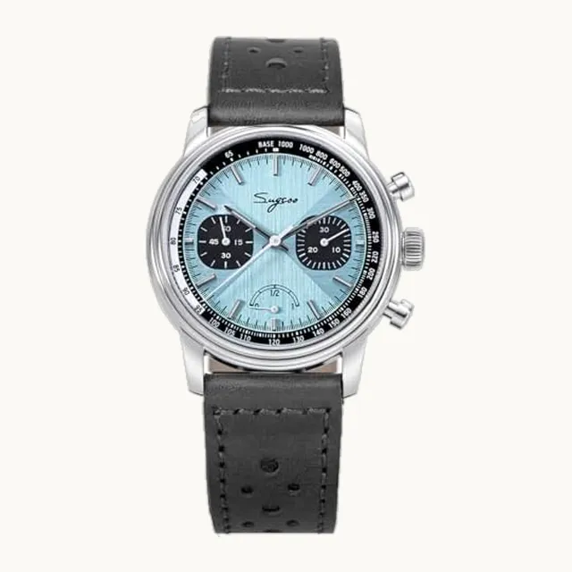 SOTAG Sugess 1963 Movimiento Handwind cronógrafo Reloj de pulsera de vidrio de zafiro, impermeable, con reserva de energ