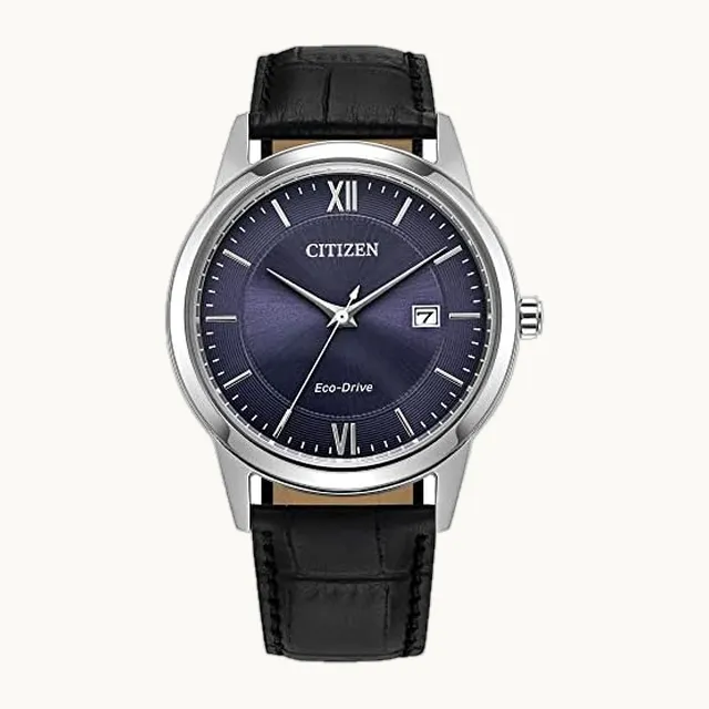 Reloj clásico con correa de piel para hombre, 3 manecillas