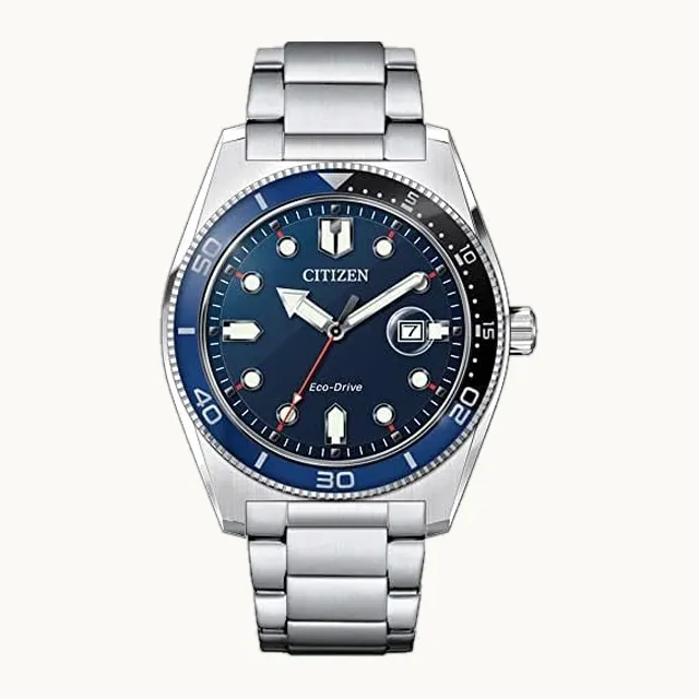 AW1761-89L - Reloj analógico de cuarzo para hombre con correa de acero inoxidable, color plateado, plata, Einhei