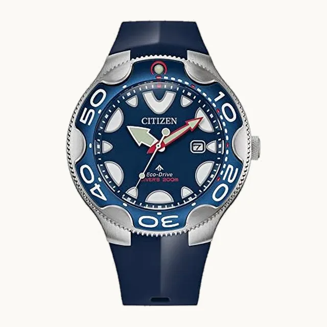 Promaster Dive Eco-Drive - Reloj para hombre, 46 mm, caja de acero inoxidable, correa de poliuretano azul con es