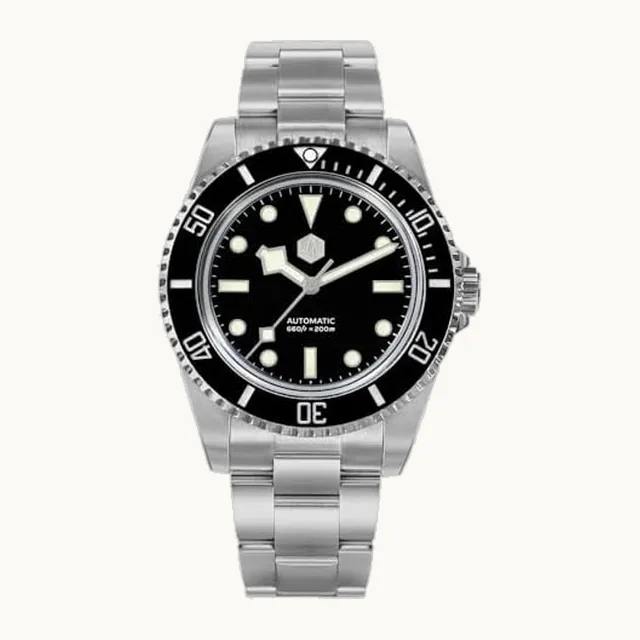 Generic San Martin 006 Reloj clásico de lujo para hombre YN55 de acero inoxidable para buceador automático mecánico relo