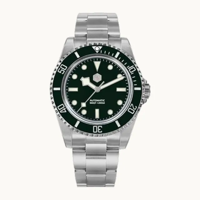 Generic San Martin 006 Reloj clásico de lujo para hombre, YN55 de acero inoxidable, mecánico automático