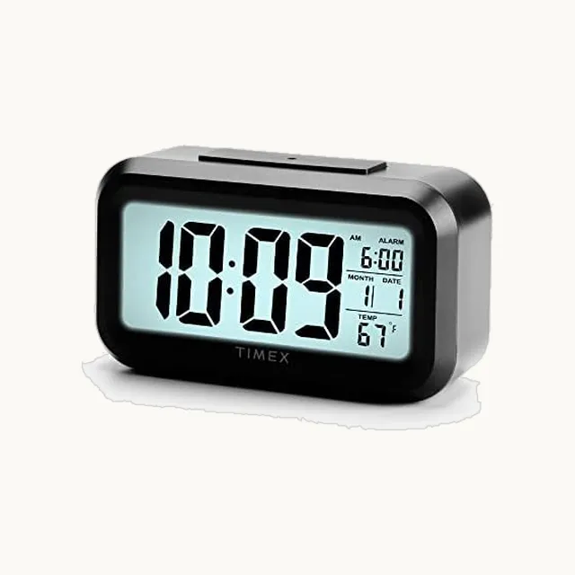 Reloj Despertador con Sensor de Temperatura y visualización Grande, Funciona con Pilas para recámara, Funciona c