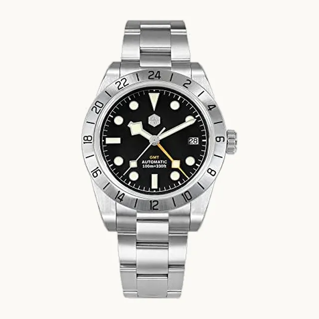 Generic San Martin SN054G-3 NH34 - Reloj de pulsera mecánico automático de negocios con esfera de color BB de 39 mm para
