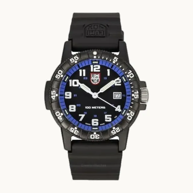 Leatherback SEA Turtle Giant XS.0324 - Reloj para hombre de 44 mm, negro/blanco/rojo, Casual