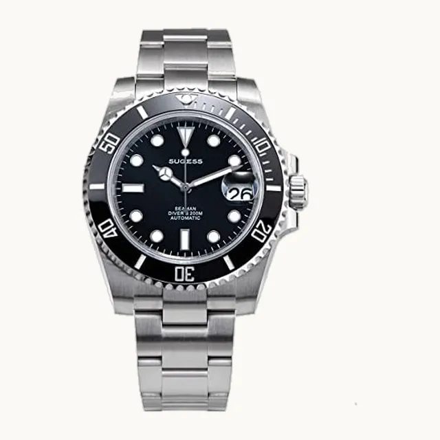 Generic Sugess - Reloj mecánico automático para hombre NH35 con bisel de cerámica impermeable, Color 3, Mecánico