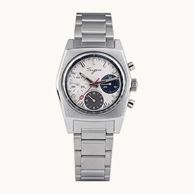 NIADI Sugess ST1902 Reloj de pulsera mecánico impermeable con cronógrafo de viento de mano de 37 mm, V 6