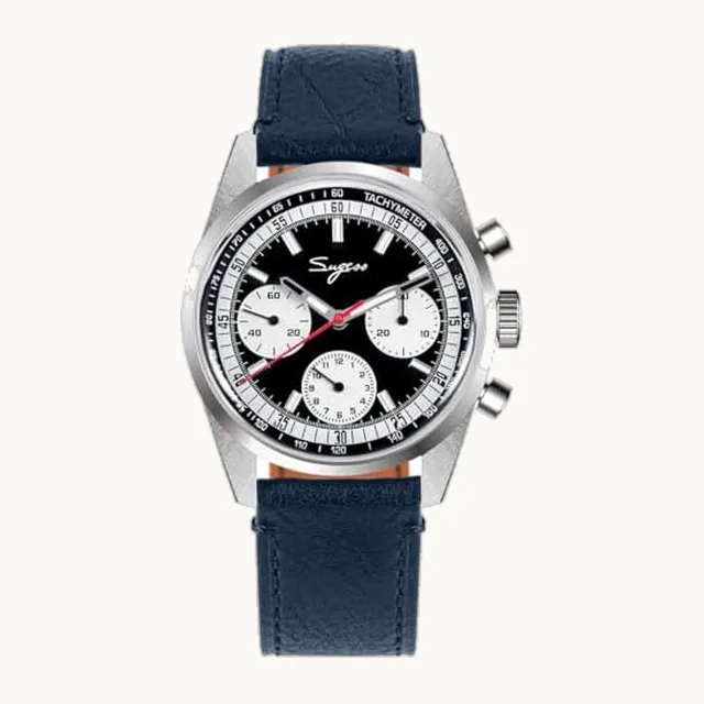 NIADI Sugess S419 37mm ST1902 Mov't Reloj cronógrafo para hombre, 50m impermeable, mecánico de acero inoxidable, relojes
