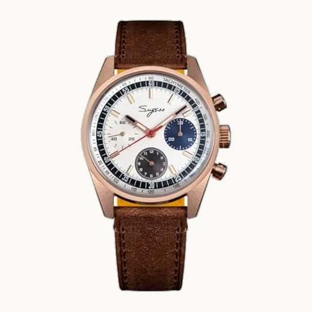 NIADI Sugess S419 37mm ST1902 Mov't Reloj cronógrafo para hombre, 50m impermeable, mecánico de acero inoxidable, relojes