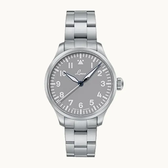 Reloj de aviador automático, carcasa de acero inoxidable, cristal de zafiro, 5 bar, fabricado en Alemania