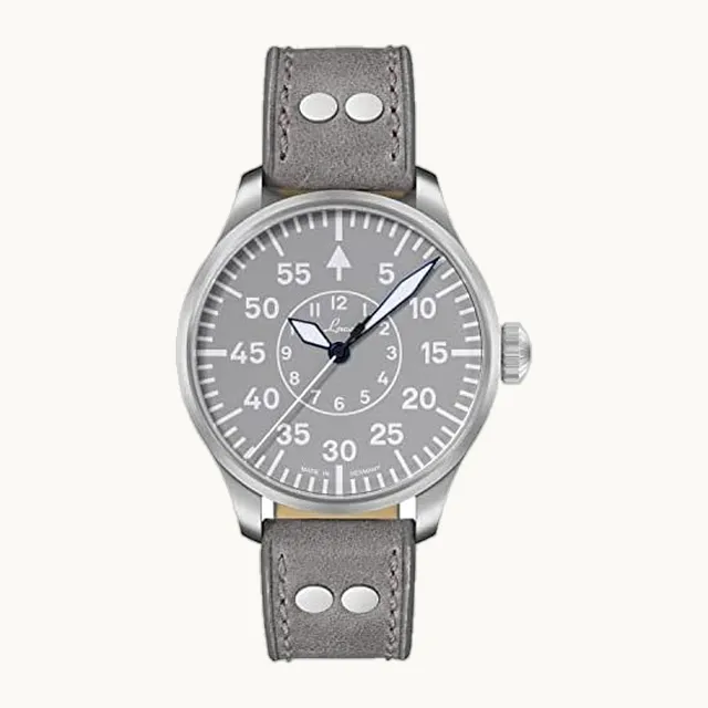 Reloj de aviador automático, carcasa de acero inoxidable, cristal de zafiro, 5 bar, fabricado en Alemania, Base Aqu