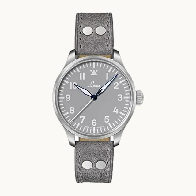 Reloj de aviador automático, carcasa de acero inoxidable, cristal de zafiro, 5 bar, fabricado en Alemania